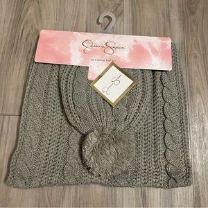 Jessica Simpson Hat & Eternity Scarf Grey